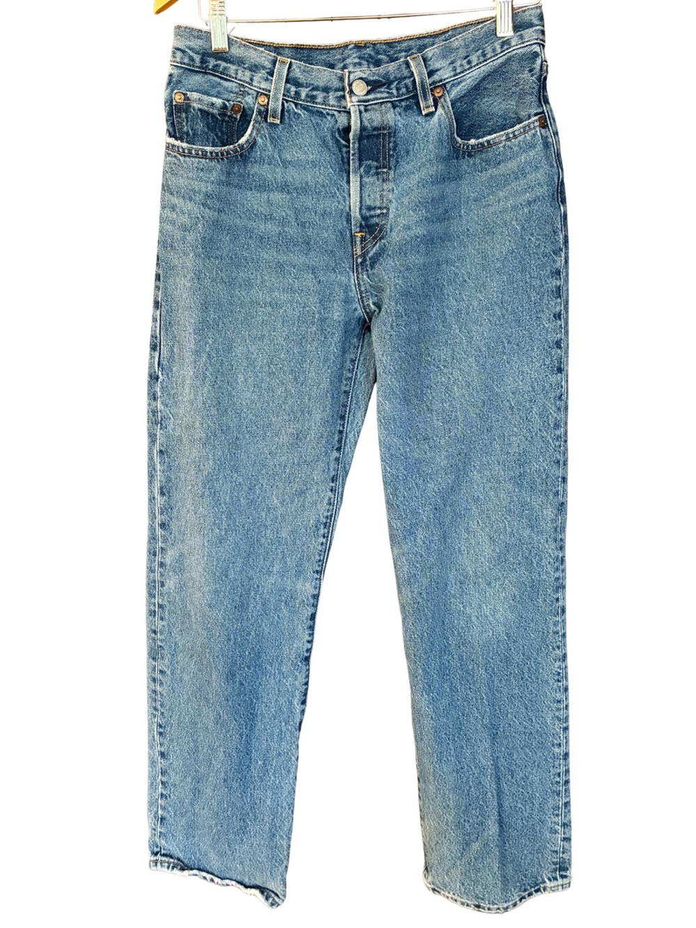 Levi’s Premium 501 Jeans W28 L32 Light Blue Straight Leg Raw Hem